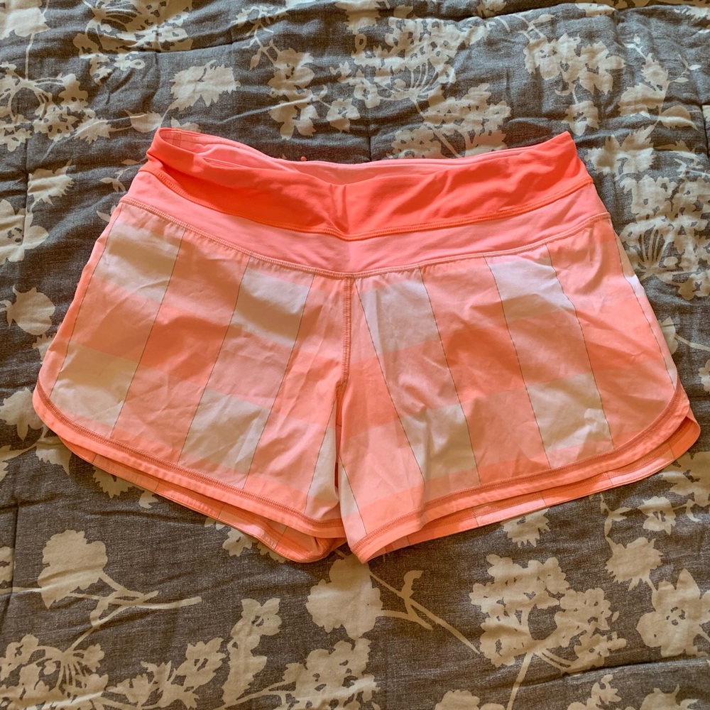 Pink & white lulu shorts